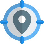 Position a loction target isolated on a white background icon