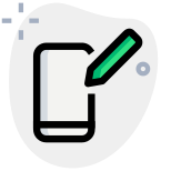 Smartphone and stylus with handwriting input feature icon