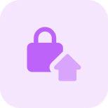 Locking devices with an up arrow isolated on a white background icon