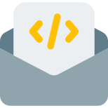 Programming software coding list shared via mail icon