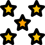 Five star rating for epic performance in the elections icon