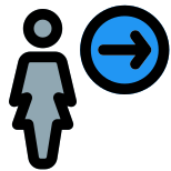 Businesswoman with a right direction arrow indication icon