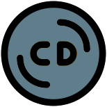 Compact disc for music and audio files icon