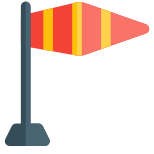 Wind sign sock for air flow direction icon