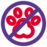 No animals allowed in a shopping mall with a crossed logotype icon