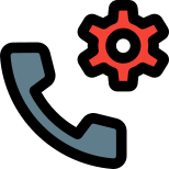 Cogwheel settings symbol on wireless cell phone device icon