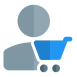 Buying a item online on e-commerce website icon