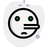 Man face with minimal expression emoticon shared in instant messenger icon