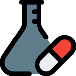 Research and development of a pharmaceutical company drug administration icon