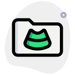 Storage of ultrasound reports in a folder icon