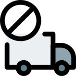 Blocked sign for lorry regular delivery route icon