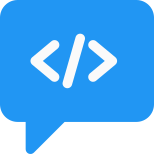 Chat and discussion over software programming language icon