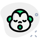 Sleepy monkey with emoticon pictorial representation shared online icon