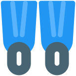Swimming fins for swimmers and water sports icon