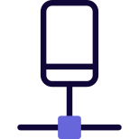 Cell phone connected to a private server network icon