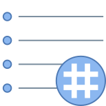 Liste d'hashtags icon