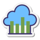 Gráfico de barras en la nube icon