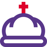 Cross crown for the prince in royal family icon