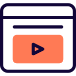 Web portal with embedded with media player icon