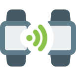 Digital watch sends information wirelessly to smartwatch icon