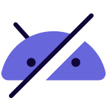 No access to android operating system with a cross sign icon