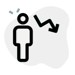 Downtrend chart of an employee from the previous employee icon