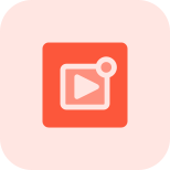 Circular dot on a video media player logotype icon