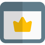 Premium membership online crown badge on internet icon