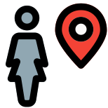 Remote location of the businesswoman for tracking icon