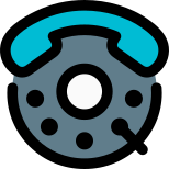 Classic outdated phone rotary dialing feature layout icon