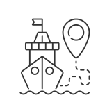 externe-Ship-Tracking-marine-exploration-linéaire-contours-icônes-papa-vecteur icon