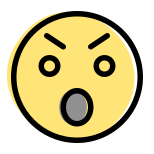 Angry expression with open mouth chat emoticon icon