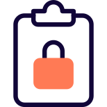 Notes on clipboard is been secured with padlock icon
