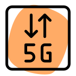 Fifth Generation of internet connectivity in cellular network icon