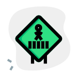 Pedestrian walking traffic road sign post layout icon