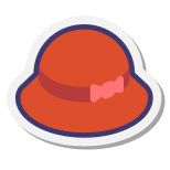 Chapeau en feutre rouge icon