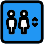 Elevator to navigate from floor to floor in upward and downward direction icon