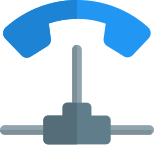 Linked phone network with t connection laayout icon
