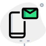 Mobile with email notification and envelope logotype icon