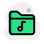 Collection of songs stored in a music folder label icon