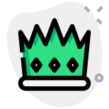 Royal kingdom crown with jewels embedded layout icon