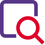 Find and lookup on internet with magnifying glass icon