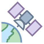 Satellite in orbita icon