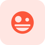 Happy wired emoticon with wired eyes looks icon