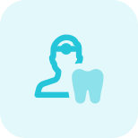 Dentist profession with a tooth logotype isolated on a white background icon