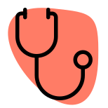 Stethoscope to measure the heart rate and sound inside chest for precise diagnosis icon