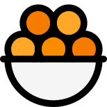 Bowl of fruits served at holiday season icon