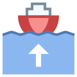 Barco deixando o porto icon