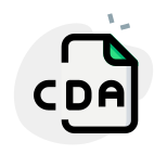 CDA is a file extension for a CD Audio shortcut file format icon