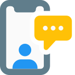 Chatting with client with cell phone inbuilt messenger icon